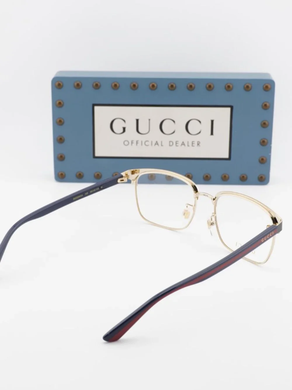 Gucci GG0934OA 005 Rectangle Eyeglasses 56mm - Gold / Black